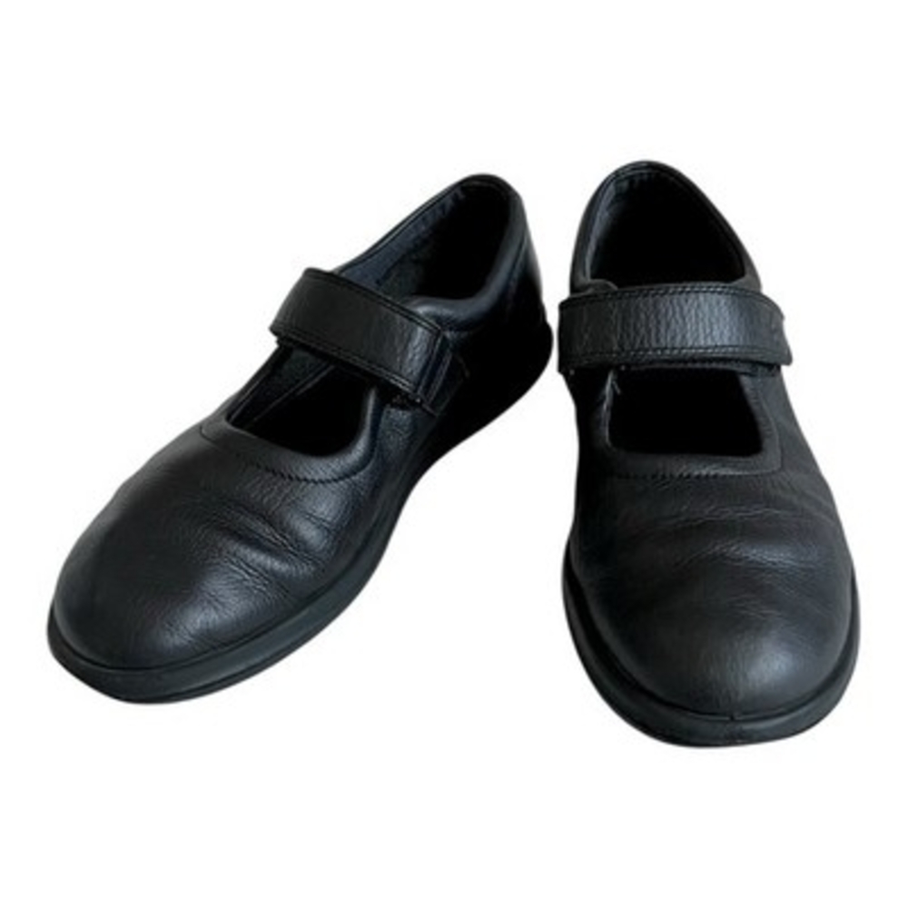 ECCO Biom Life Mary Jane Black Leather Hook Loop Comfort Flats Women Sz 9 /40 G+ - Picture 5 of 9